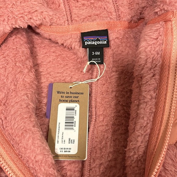 NWT Patagonia Baby Furry Friends Fleece Bunting - Picture 4 of 5
